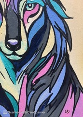 Bold Colorful Wolf Portrait Original Acrylic Painting 11×14 Signed Canvas Art
