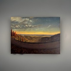 Original Oil Painting Sunset Art Sky Clouds Landscape Colorado Mountains Mikah
