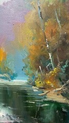 Oil painting Mountain road Ukrainian painter Canvas Framed original landscape