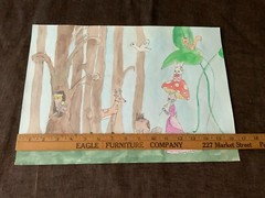 Original watercolor painting by Evita 8y Lithuania unique unframed girls room