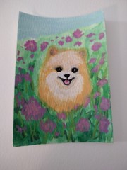 Aceo Custom Pet Portrait Painting, Original Mini Painting pets 2.5 x 3.5, OOAK,