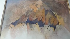 STELLA SCHWEITZER…COLORADO…WATERCOLOR of MESA VERDE CLIFF DWELLINGS