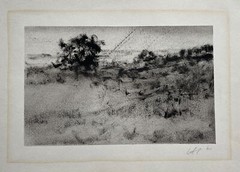 Oil Dry Brush Abstract Landscape Prairie Painting Artwork Signed Dated Original