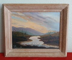 VINTAGE Impressionist Oil Painting Arts, Crafts Era Early 1900s Oak Frame,Signed