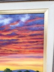 2009 Signed/Framed „Sunset“ Oil Painting by Martin Pavletich/Orange Red/Yellow
