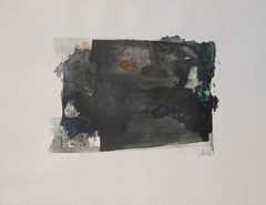 Abstract composition – Mü ́96 collage, paper, color earth colors 41×51 cm