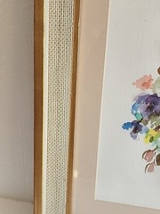 VTG Watercolor Painting Art Wild flowers 15×19″ Wood Frame Matted Signed Picture
