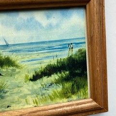 Vintage picture wooden frame Summer Landscape by the River – Wall Art 6”x8.5”