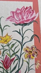 Vintage Original Painting Folk Art Signed Siamese Cat Wildflowers Vase 9″ x 12″