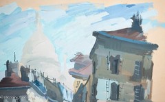 Stunning Mid Century Impressionist Painting Rue Norvins Paris, France Signed 56′