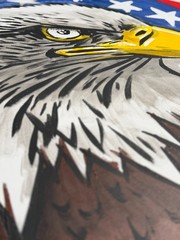 Original American Eagle Pop Art Acrylic Painting – 20×16″ Stretched Canvas