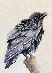 ACEO 100% Hand Painted Original Mixed Media Painting Art Bird
