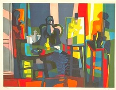 Marcel Mouly Large La Guitare Important Listed Artist Signed And Numbered