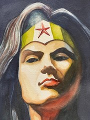 Superman painting BATman Painting- Justice League Alex Ross painting wonder wo