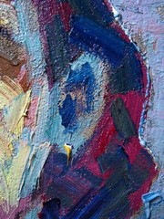 ORIGINAL OIL█PAINTING VINTAGE IMPRESSIONISM█ART REALIST SIGNED█ABSTRACT OUTSIDER