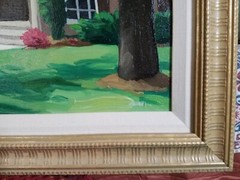 Early GEORG WILLIAMS OF NEW ORLEANS, LA OIL PAINTING 36-3/4 X 27-1/2 FRAMED