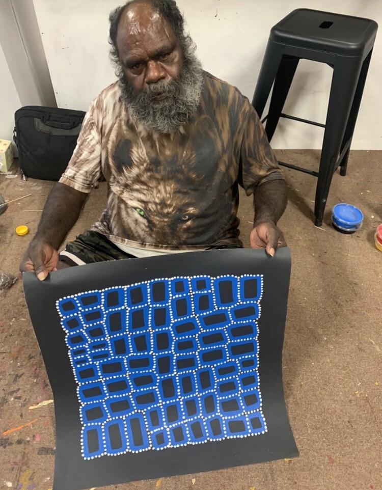 Walala Tjapaltjarri 💕Aboriginal Art 48cm x 46cm COA Supplied WT28F-1