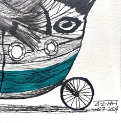 ALAIN DONATE HERNANDEZ ORIGINAL MIXED MEDIA ACRYLIC,INK ON CARDBOARD 8″X 11″