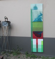 Abstract painting 200×0.50 m informal acrylic art academy Düsseldorf near Hüppi