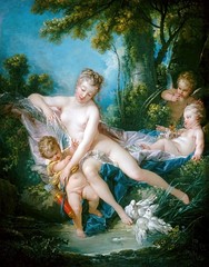 Venus Consoling Love Painting by Francois Boucher Reproduction