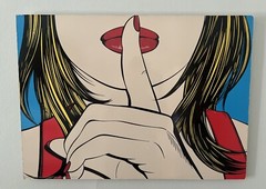 Vintage IKEA Pop Art SSSSHHH Deborah Azzopardi Picture/Print On Board 19¾ x 27½“