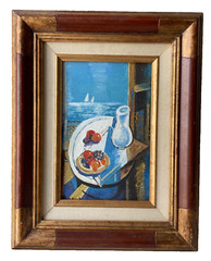 Viktor VASSINE Signed Mid 20thC. Cubism Modernism Painting Still life Sea Ships