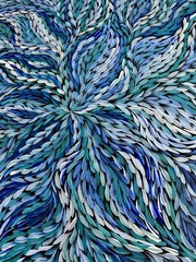 Rosemary Petyarre .Authentic Aboriginal Art. Bush yam flower, Size; 110 X 60cm