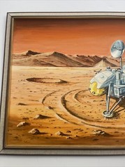 Large Space Painting Craft Vintage Technology Nasa Artist Illustration Listed