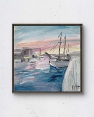 Barcelona No. 1 8×8 Original Acrylic Painting Canvas Wall Art