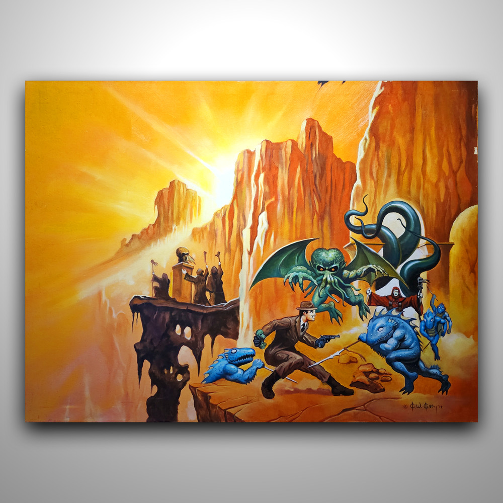 Ken Kelly Original Art: Legends of Cthulhu Cover Art Oil Painting