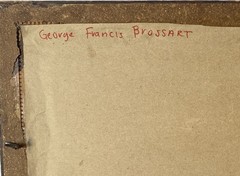 24” x 24” Antique Pastel Landscape Painting, Signed George Francis Brossart