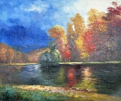 Autumn, Original Oil Painting by R. Cook, 51 X 61cm