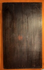 Retro Pair Mid Cent. TIKI BOHO Floral Oil Paintings Wood W/Bamboo Frames 12×20”