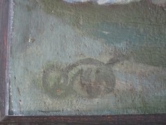 INCREDIBLE NAUTICAL LARGE OIL PAINTING ANTIQUE SHIPS MYSTERY ARTIST SIGNED PORT
