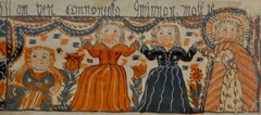 Early 19th-Century Swedish Figural Bonad Folk Art Painting Rare Hand Painted