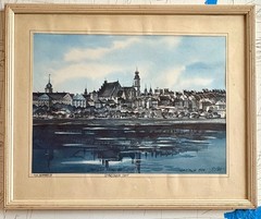 Original Watercolor Of Warsaw Dated 1988 Signed & Titled But Unable to Read