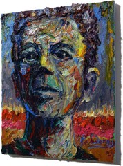 PORTRAIT OIL█PAINTING OUTSIDER IMPRESSIONIST ART█SIGNED ABSTRACT ORIGINAL MALE A