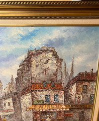 Louis L. BASSET Signed LARGE 54″ X 30″ Oil Painting PARIS France Street Scene