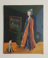 AFTER Leonor Fini – Oil Canvas Painting – Surrealism Style / Signed & Titled A1