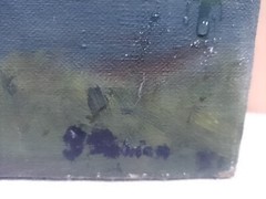 Mountain landscape with signature, oil on canvas.