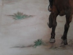 Original Tile Art Western Cowboy Gunslinger Horse Colorado Mountains 12″ × 16″
