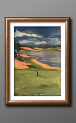 Golf Oil Painting Golf Course Landscape Acrylics Art Mountains Impressionist