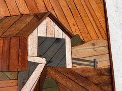 Vintage Original Theodore DeGroot Lath Folk Wall Art For Austin Productions.
