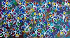 SELINA NUMINA 100 x 60 cm Original Aboriginal Painting. Blueberries
