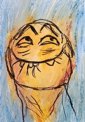 Painting Portrait – Abstract Modern Art – Oil Chalk A4 Paper – Modern Art