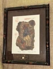 VTG Mongolia EROTICA WATERCOLOR PAINTING SIGNED Red Mark 12.5”T 15.5”W Signed