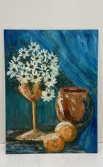 Rose Thompson Oil Painting Lot 3 Seascape Floral Still Life Original Signed