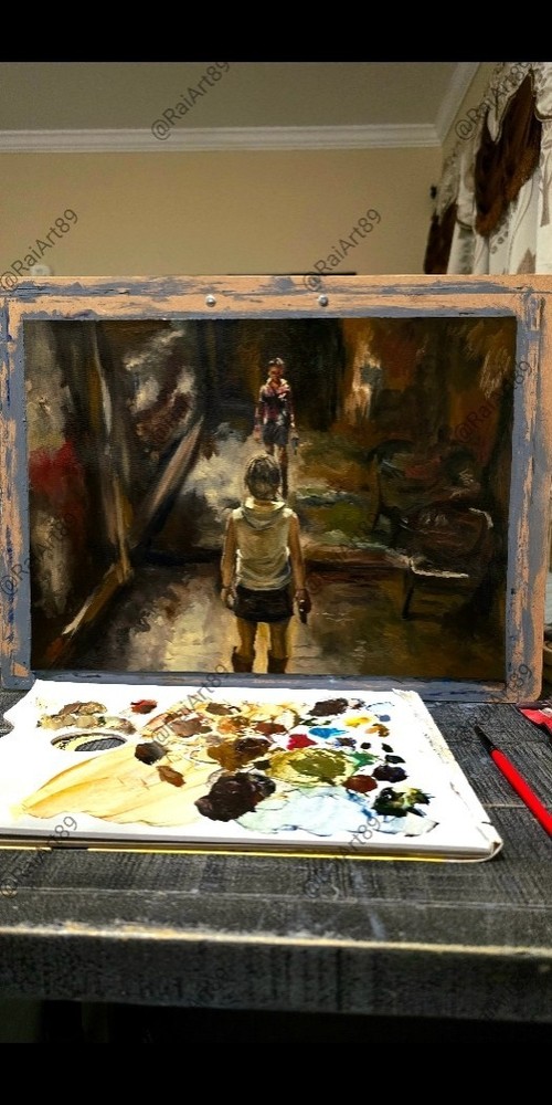 Silent Hill 3 Mirror Room Oil Painting 11×15 Signed By Artist