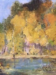 Original Oil Painting Landscape Fall Aspen Trees Autumn By Jay