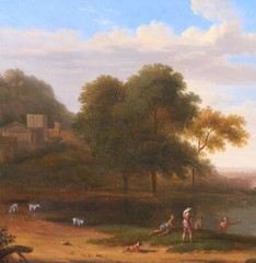 Pierre-Henri De Valenciennes Neoclassical Landscape Painting Bathers Italy